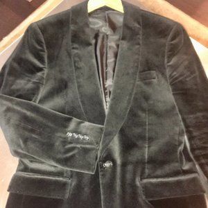 J.Crew Shawl Collar Blazer in Black Cotton Velvet